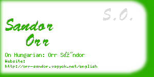 sandor orr business card